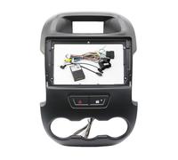 Car Front Side Air Outlet Vent Frame Trim Compatib 9 Inch Car Frame Fascia Adapter Canbus Box Decoder Android Radio Audio Dash Fitting Panel Kit/Fit For Ford Ranger F250 2011-2015(Black Frame Full Se