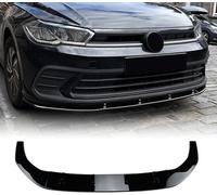 Car Front Spoiler for VW Polo MK6.5 2022-2024 2023, Front Bumper Lip Spoiler Chin Diffuser Body Kit Sport Series Replacement Styling Splitter,A/Glossy Black