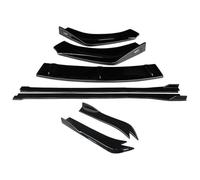 Car Front Spoiler Lip For A7 2015-2018 Car Front Bumper Splitters Lip Body Kit Spoiler Side Skirts Extensions Rear Wrap Angle Side Step Skirt(Gloss Black)