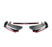 Car Front Spoilers For Civic 2016-2021 10th Generation Hatchback SI 2 Door Or 4 Door Front Bumper Spoiler Lip(Black Red)