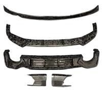 Car Front Spoilers For RS6 C8 2019-2024 Forged Carbon Fiber Bumper Front Lip Rear Trunk Diffuser Spoiler Side Skirt BC Full Body Kit(Body kit B)