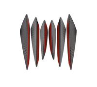 Car Front Spoilers Universal Car Front Bumper Lip Decoration Diffuser Splitter Fins Black Carbon Fiber Body Spoiler Canards Modified Fronts Bumper Lip(6PCS Carbon Fiber)