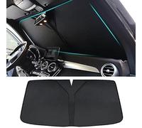Car Front Window Sunshades for 718 Cayman (982) Coupe 2017 2018 2019-pr, Foldable Car Inside Windshield Sun Visor Protector Anti-UV Sun Shade 140 * 70cm,A Black