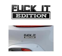 Car Fuck IT Edition Emblem, 3D Cool Badge Auto Fender Bumper Stickers, 3D Zinc Alloy Decor Decal Replacement, Universal Vehicle Exterior Accessories for Men & Women (Black & White)