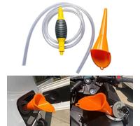 Car Fuel Tank Suction Pump, Manual Oil Siphon Pump with 200cm PVC Tube and Funnel for Automotive Fluid Transfer