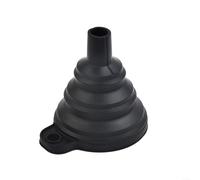 Car Funnel for Oil and Fuel Change, Collapsible Silicone Funnel for Petrol and Diesel Fluid Fill, Heat Resistant -20°C to 220°C, Easy to Store, Black