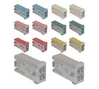 Car Fuse Assortment - 14pcs Automotive Cartridge Set, Portable Pack | Reliable Replacement Fuses, Mixed Sizes | Practical Auto Electrical Solution, Simple Repair Accessory, Compact Vehicle Storage