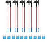 Car Fuse Tap, Fuse Taps Set, 10 Pcs Fuses Adding a Circuit Adapter Mini, Dual-Slot Fuse Holder with Car Fuse for Car Truck Boats