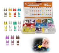 Car Fuses Assorted Kit 180 pcs, Fuses Mixed Household Uk 60 Mini Blade 60 Standard 60 Micro Fuses with Case and Fuse Clip for Car Truck RV Motorcycle (2Amp 3A 5A 7.5A 10A 15A 20A 25A 30A 35A 40A)
