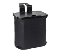 Car Garbage Basket Bin 1.5 Gallon Trash Can Leather Garbage Storage Bag Hook Car Trash Can with Hook and Lid Leather Garbage