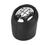 Car Gear Knob Car Leather Gear Shift Knob Lever Compatible with for Laguna II 2 Mk2 2001-2007 6 for Speed Chrome Cap Handball Head(Black Character)