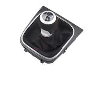 Car Gear Knob Shifter For VW For Golf 5 For Golf 6 MK5 MK6 R32 For GTI 2004-2009 Suede Leather Car Manual 5/6 Speed Gear Shift Stick Knob Gear Shifter Knobs(5 Speed-Black)