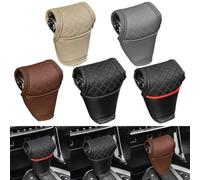 Car Gear Shift Cover Manual Transmission - PU Leather Shifter Knob Protector, Replacement for 360 Scratch Resistant for Most Models, Black