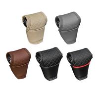 Car Gear Shift Cover PU Leather Shifter Knob Protector Manual Transmission Vehicles, Replacement for 360 Scratch Resistant for Most Models - Black