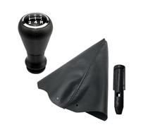 Car Gear Shift Knob 5 Speed Gear Lever Change Stick Replacement for Peugeot for 106 for 107 for 205 for 206 for 207 for 306(Chrome)(Black Set)