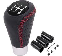 Car Gear Shift Knob 5 Speed Replacement for Citroen AMI C5 X CX, Universal Leather Gear Shift Lever Manual Shift Lever Stick Cover with 3 Hoses 8mm 10mm 12mm Interior Parts,B/Black(normal/A/Black-red)