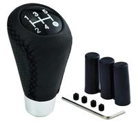 Car Gear Shift Knob 5 Speed Replacement for Citroen AMI C5 X CX, Universal Leather Gear Shift Lever Manual Shift Lever Stick Cover with 3 Hoses 8mm 10mm 12mm Interior Parts,B/Black(Normal/B/Black)