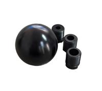 Car Gear Shift Knob Car Gear Shift Aluminum Alloy Gearshift Handle Circle Knob Automatic Transmission Head Change with Adapter(Color)(Black)