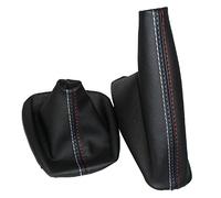 Car Gear Shift Knob Cover Collars Manual Handbrake Gaiter Boot Cover Case Gaiter Sleeve for BMW 3 Series E36 E46 E30 E34 M3 Z3 Black Gear Shifter Knob Gaiter Leather M Accessories
