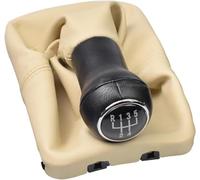 Car Gear Shift Knob for vw for Beetle 1998-2010 5 for Speed Gear Stick Shift Knob Leather Boot(Beige)