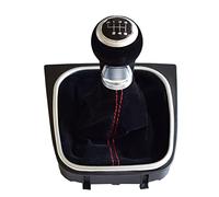Car Gear Shift Knob For VW For Golf 5 For Golf 6 MK5 MK6 R32 For GTI 2004-2009 Manual 5 6 Speed Suede Leather Gear Shift Knob Complete Gaiter Boot (Color : 6 Speed-Black)