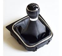 Car Gear Shift Knob For VW For Golf 5 For MK5 2005-2010 Car 5/6 Speed Gear Shift Knob Lever Stick Gaiter Boot Cover Car Accessories (Color : Black-6 Speed2)