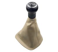 Car Gear Shift Knob for VW for Passat B5 5 6 Speed PU Leather Peach Wood Handle Gear Shift Knob Gaiter Boot Cover Case Skin(2)