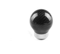 Car Gear Shift Knob Racing Real Carbon Fiber Gear Shift knob Manual Transmission Shifter Lever Knob Round Ball Shape Handle Knob(73MM red)(No Logo Ball Shape 2)