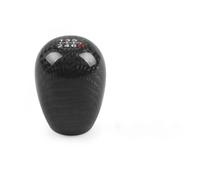 Car Gear Shift Knob Racing Real Carbon Fiber Gear Shift knob Manual Transmission Shifter Lever Knob Round Ball Shape Handle Knob(73MM red)(6speed Black)