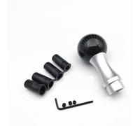 Car Gear Shift Knob Universal Car Gear Shift Knob Aluminum Round Ball Shape Black Carbon Fiber Gear Shift Knob Shifter Lever Gear Stick Knob(Silver)