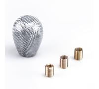 Car Gear Shift Knob Universal Car Oval Real Carbon Fiber Manual Gear Shift Knob with 3 Adapters Shifter Lever Gear Stick Knob(Type H)