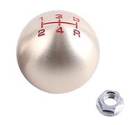 Car Gears Lever 5/6 Speed Aluminum Ball Shape Gear Shift Knob M10X1.5 Replacement for Civic for Fit FD2 FN2 EP3 DC2 DC5 S2000 F20C Shifter Adapter (Color : Black 5-Speed)(Titanium 5-Speed)