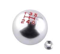 Car Gears Lever 5/6 Speed Aluminum Ball Shape Gear Shift Knob M10X1.5 Replacement for Civic for Fit FD2 FN2 EP3 DC2 DC5 S2000 F20C Shifter Adapter (Color : Black 5-Speed)(Silver 5-Speed)