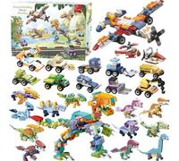 Car Gifts Dino Building Blocks Christmas Dinosaurs Airplane Blocks Playset 12 In 1 Building Bricks Xtmas Gifts