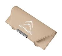 Car Glasses Case for Citroen C2 2003-2009,Sunglasses Holder Leather Sunglasses Case for Car Sun Visor Glasses Clip Magnetic Sunglasses Storage Box Eyeglasses Organizer,Beige