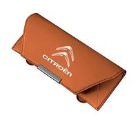 Car Glasses Case for Citroen C2 2003-2009,Sunglasses Holder Leather Sunglasses Case for Car Sun Visor Glasses Clip Magnetic Sunglasses Storage Box Eyeglasses Organizer,Orange