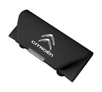 Car Glasses Case for Citroen C2 2003-2009,Sunglasses Holder Leather Sunglasses Case for Car Sun Visor Glasses Clip Magnetic Sunglasses Storage Box Eyeglasses Organizer,Black