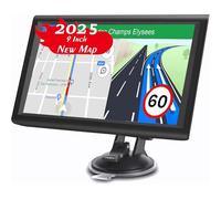 Car GPS Navigation Truck RV, 9 inch Touch Screen Latest 2025 Map, Real Voice Spoken Turn-by-Turn Direction Reminding Navigation System for Cars, Vehicle GPS with Speed and Red Light Warning (Black)