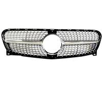 Car Grill For Mercedes For Benz GLA-Class X156 2014-2019 Front Grille Middle Net Grills Assembly Frame Cover Exterior Parts(2014-2016 Silver B)