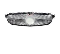 Car Grille Grill Front Bumper Grille Racing Grill Diamond Style For Benz C W205 C205 S205 2014-2021 C180 C200 C250 C260 C300 Mesh Bumper Radiator Grills(14-18Silver With Camera Hole)