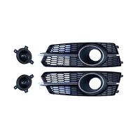 Car Grilles Bumper Fog Lamp Grille For A6 S6 2016-2018 Car Front Mesh Racing Grille With ACC Hood Vent(Chrome acc)