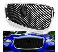 Car Grilles Car Front Grille Radiator Grill Front Bumper Grills For Jaguar XF XFR X250 2012-2015 Hood Vent(Silverblack)