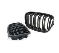 Car Grilles For BMW For F20 F21 1 Series 2011-2015 Double Slat Line Front Grill Kidney Grille Hood Vent(Matte Black)