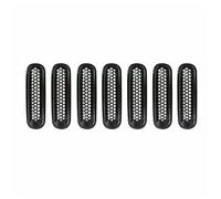 Car Grilles For Jeep For Wrangler JK JKU 2007-2018 Front Insert Mesh Grille Trim Cover 7Pc Hood Vent