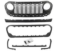 Car Grilles Front Grille Grid Grill Guard For Jeep For Wrangler JL 2018-2024 Gladiator ABS Blackout No Camera Hole Hood Vent