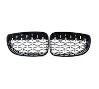 Car Grilles Front Kidney Diamond Meteor Grille Grills For BMW 1 Series 2007-2013 Racing Grills Hood Vent(Chrome black)