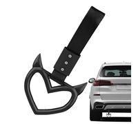 Car Hand Strap - Rear Bumper Warning Ring | Heart Shaped Car Handle Straps | Ring Devil Heart Shaped | Rear Tow Hook Decoration Easy To Install Drift