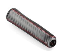 Car Handbrake Cover Car Accessories Hand Guard Case Carbon Fiber PU Leather Handbrake Grip Protector Cover(Red)