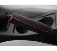 Car Handbrake Cover For Alfa Romeo Mito Stelvio Giulia Giulietta, Leather Hand Brake Sleeve Anti-slip Wear-resistant Handle Protector Cover Interior Accessories,B/Black-Red Line