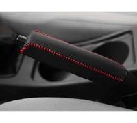 Car Handbrake Cover for Skoda Enyaq Citigo Roomster Fabia Scala Rapid Felicia, Leather Anti-slip Handbrake Protective Wear-resistant Handbrake Cover Car Accessories,C/Black Red Line